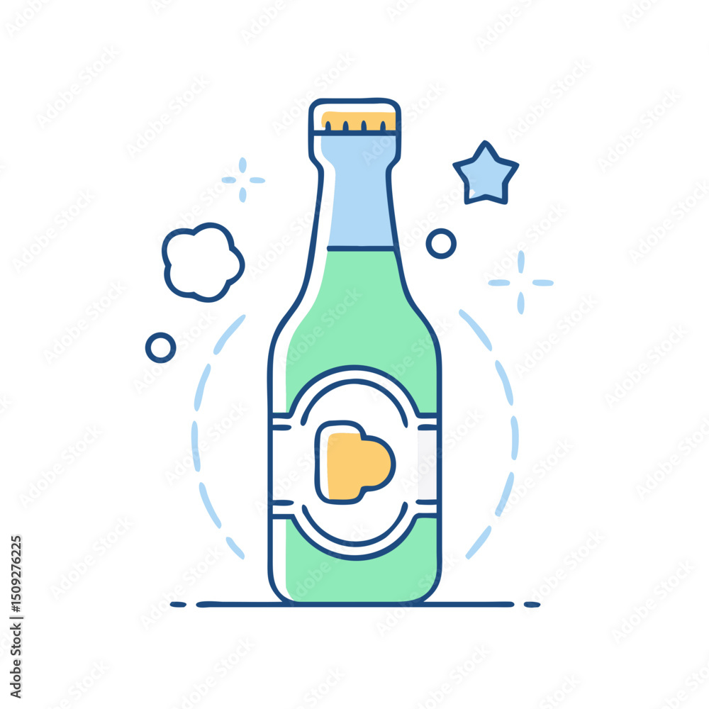 Sparkling drink bottle, beverage or celebration theme. Sparkling drink bottle, beverage or celebration theme.