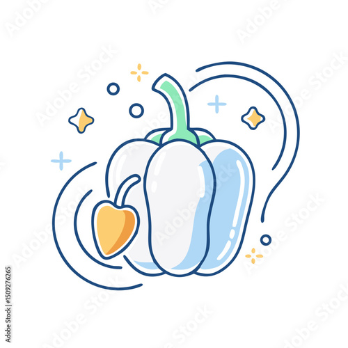 Decorative pumpkin, symbol of autumn or harvest.