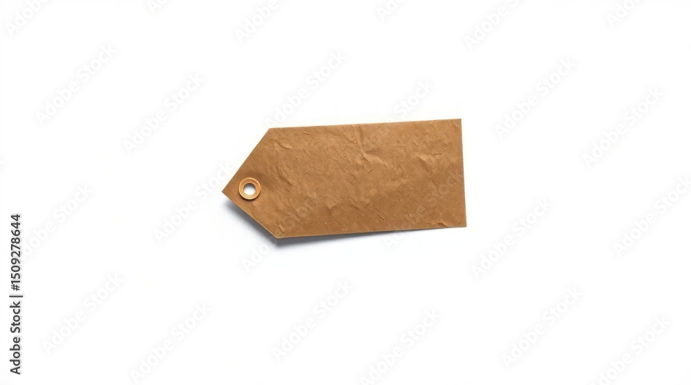 Fototapeta premium Light brown tag with a hole