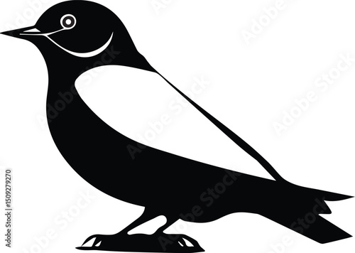 Martian bird minimalist style vector silhouette