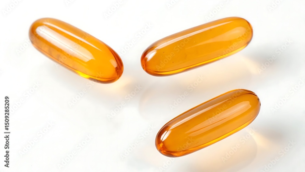 Omega 3 fish oil capsules isolated on white background Omega 3 fish oil capsules isolated on white background