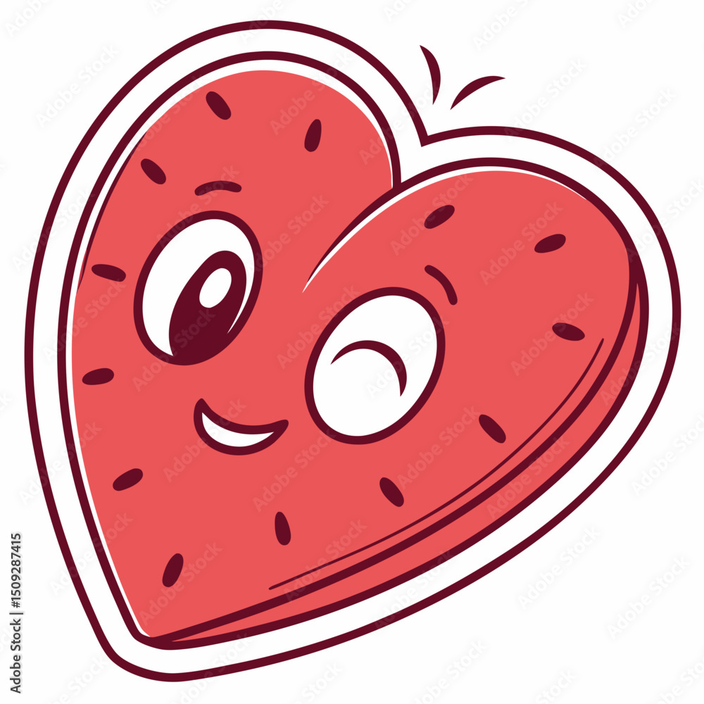 Playful smiling heart character vector illustration, symbolizing love and joy, perfect for creative and fun design projects Playful smiling heart character vector illustration, symbolizing love and joy, perfect for creative and fun design projects