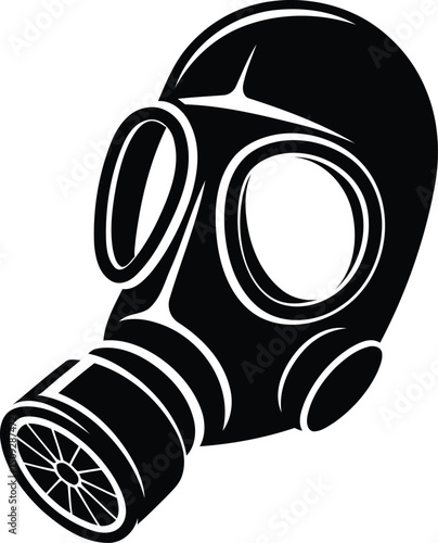 Gas Mask Silhouette Vector Illustration.