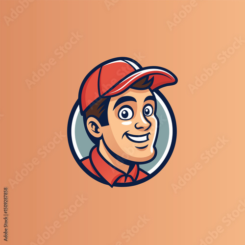 Vector illustration of Head Beard man logo design cartoon mascot  logo vector icon Line art style Viking head vector graphic template, Suitable for logo design, tattoo design or print on demand
