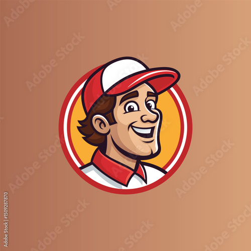 Vector illustration of Head Beard man logo design cartoon mascot  logo vector icon Line art style Viking head vector graphic template, Suitable for logo design, tattoo design or print on demand
