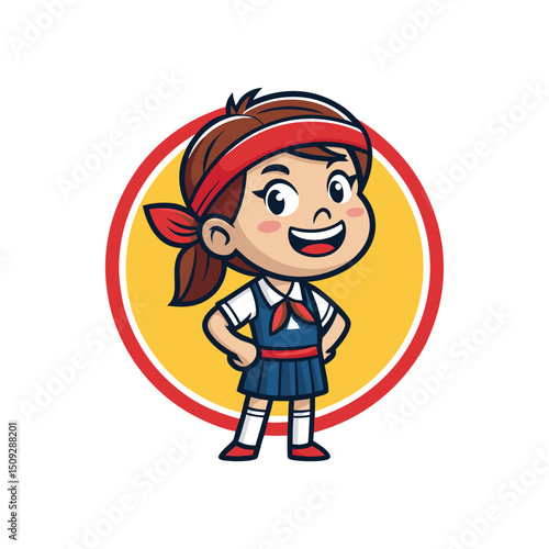 Vector illustration of Head Beard woman logo design cartoon mascot  logo vector icon Line art style Viking head vector graphic template, Suitable for logo design, tattoo design or print on demand
