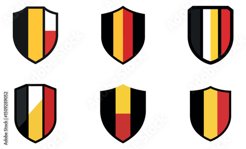 variations of a shield logo with German national colors. Free Download variations of a shield logo with German national colors. - GFXLoad