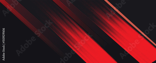 geometric motion lines futuristic technology red black abstract background presentation template isolated vector.