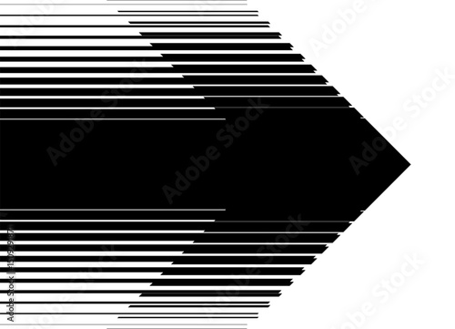 Striped vector pattern of broken parallel lines. Vector divided background with place for text, for covers, packaging, ads, posters, banners. labels. Arrow pointer, direction
