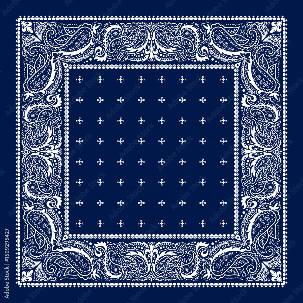 Obraz premium navy blue bandana vector design 