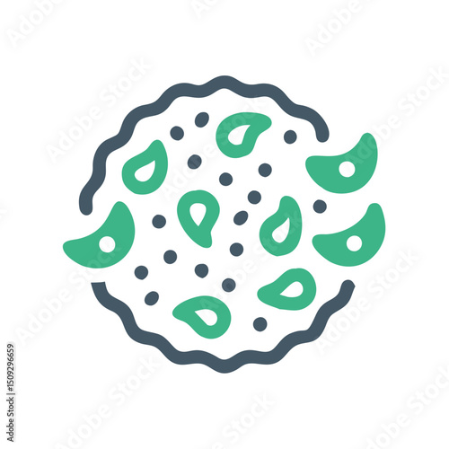 Chili flakes in a circular arrangement on a white background  