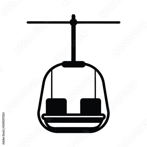 Chairlift  silhouette vector, chairlift  silhouette bundle 