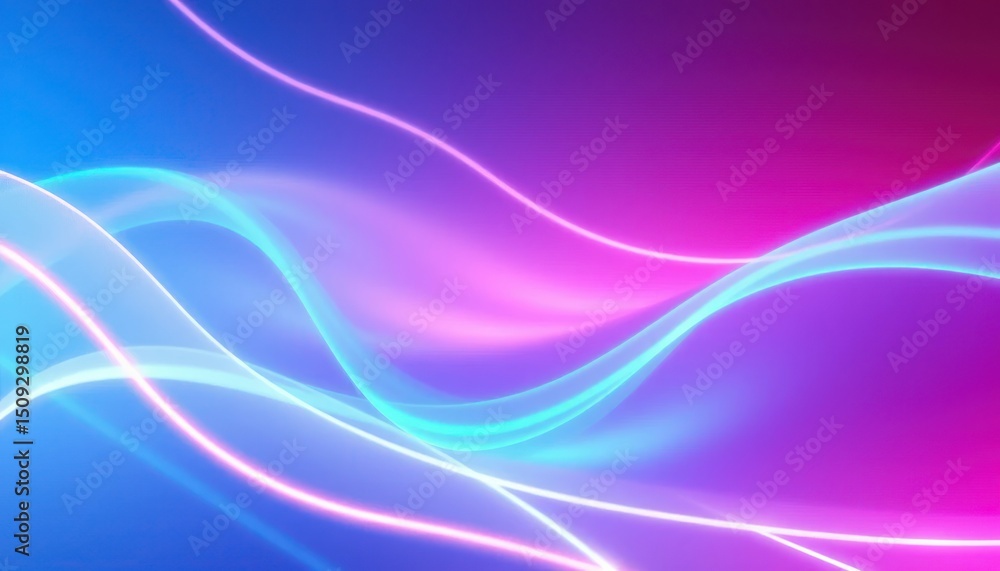 Naklejka premium Abstract background featuring luminous neon lines with a futuristic aesthetic