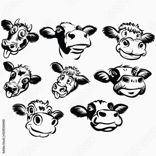 Cow head svg Cricut, Heifer clipart, Farm animal png, Calf funny face Download, laser cut vector, glowforge cnc plasma