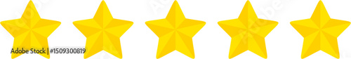 Premium Quality Five Star Rating Symbol Vector for Reviews, Rankings, Satisfaction, Excellence, Awards, and Feedback Icons