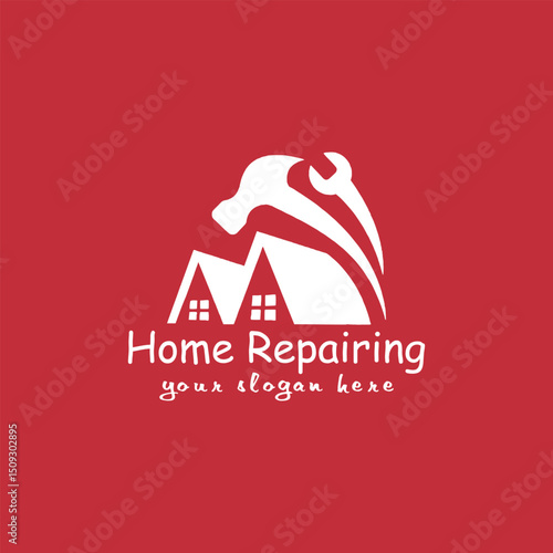 home repairing and home insulation logo design vector