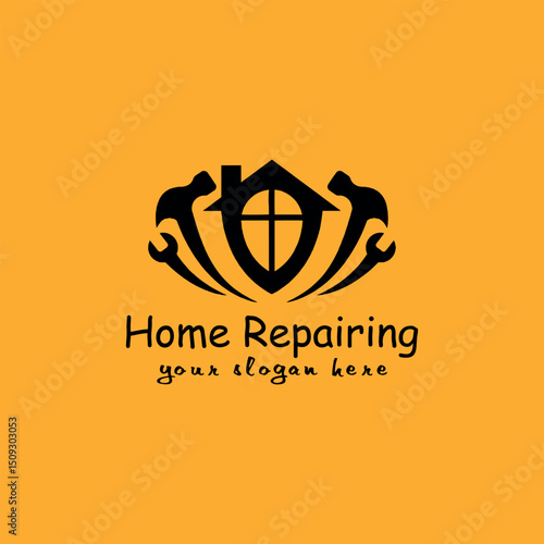 home repairing and home insulation logo design vector