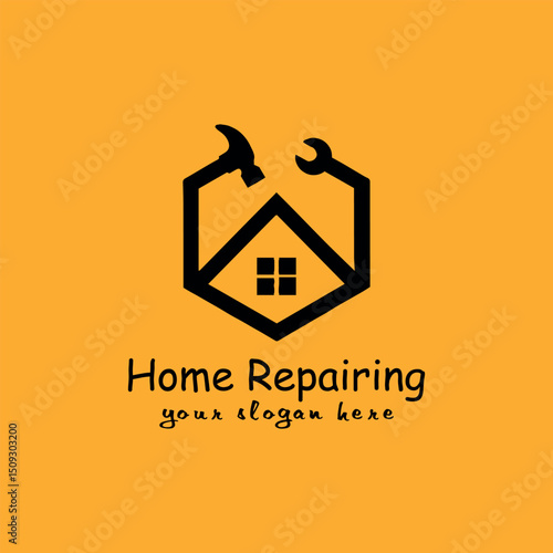 home repairing and home insulation logo design vector