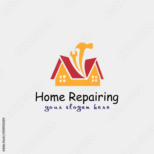 home repairing and home insulation logo design vector