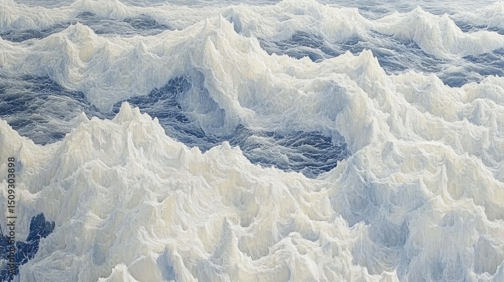 Whipped, frothy sea waves, textured Whipped, frothy sea waves, textured