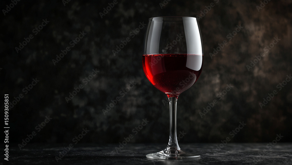 Naklejka premium Glass of red wine with bottle on dark background. 3d rendering. Created using generative AI tools
