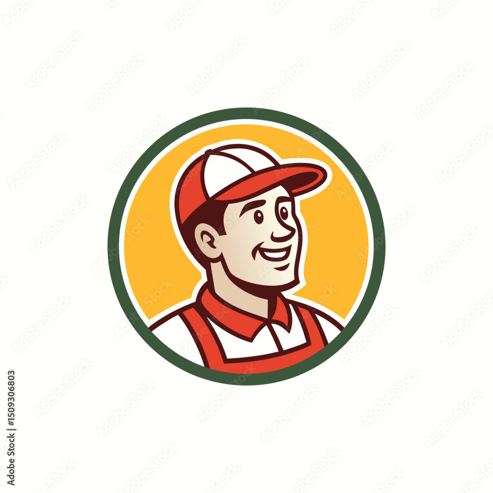 Man in Cap Icon Badge Emblem: An emblem featuring a man wearing a cap, perfect for sports teams and Esports organizations. Man in Cap Icon Badge Emblem: An emblem featuring a man wearing a cap, perfect for sports teams and Esports organizations.