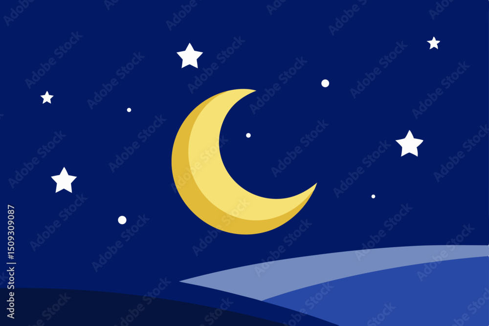 Naklejka premium moon and stars