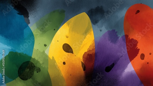 Vibrant pride palette with colorful splashes and swirls for lgbtq design ideas