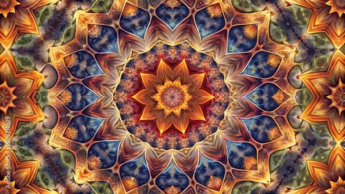 Wallpaper Mural Abstract Kaleidoscope Art with Vibrant Colors and Intricate Floral Patterns Torontodigital.ca