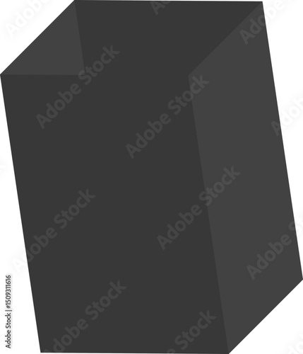 Square figure featuring side rotation with angled contours and diagonal layering emphasizing shape motion.