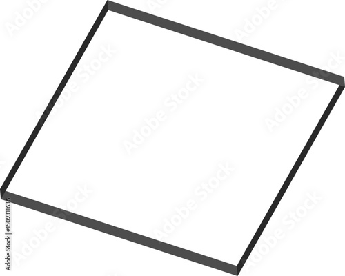 Vertical bar shape featuring angled shading that enhances dimensional structure and solid perspective.