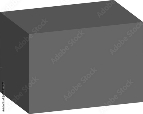 Vertical stick structure shaped with slanted edges and aligned contours to form solid depth.