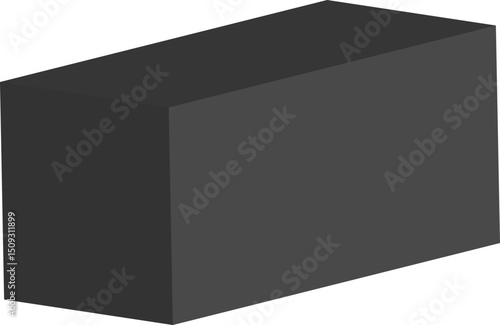 Wide rectangular structure formed with angled front and diagonal planes in graphic layout.