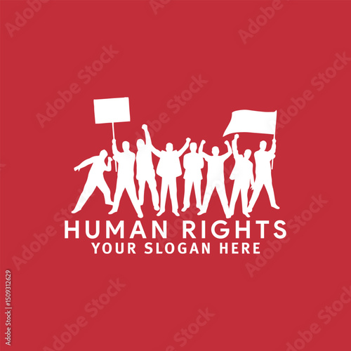 human people rights logo design vector	