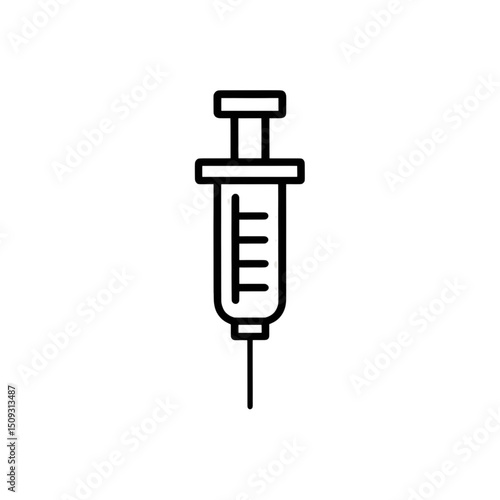 Syringe Icon Outline – Medical Injection Needle Vector Graphic