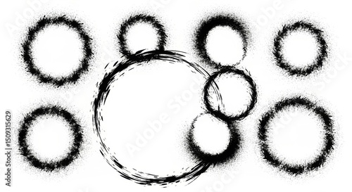 Abstract circular brush stroke patterns for creative design projects