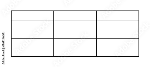 Minimalist Symmetrical Grid Structure with Nine Equal Rectangles in Three-by-Three Formation and Bold Black Lines