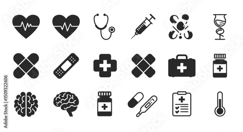 Icon set Perfectly Designed Pictograms Medical Icons