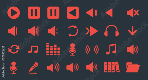 Icon set Perfectly Designed Pictograms Music Icons