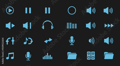 Icon set Perfectly Designed Pictograms Music Icons