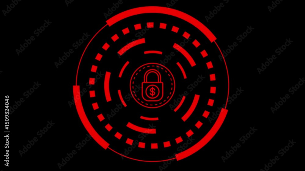 Seamless loop Lock your personal data Digital technology futuristic ...
