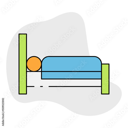 Bed single icon vector illustration
