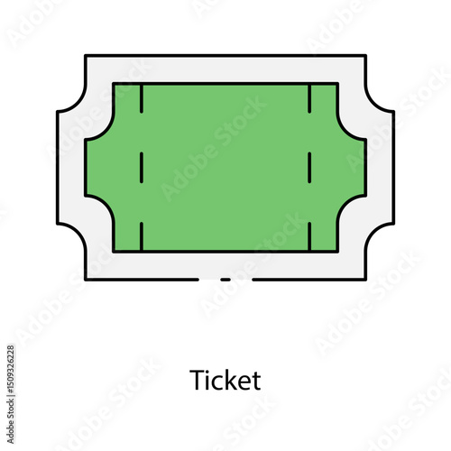 Ticket single icon vector illustration