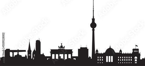 Berlin City Skyline Vector Illustration - Iconic Landmarks & Architecture Silhouette