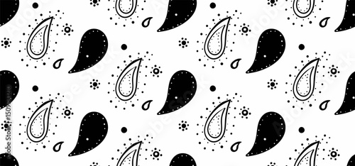 Texture paisley as creativity damask. Image ornamental of style draw. Drawing ornate in simplicity pattern.