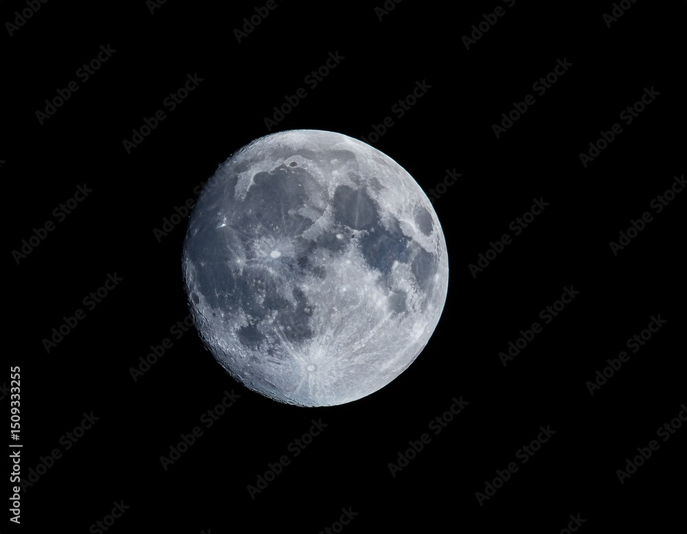 Obraz premium beautiful full moon illuminating the night sky with intricate surface details in a clear atmosphere