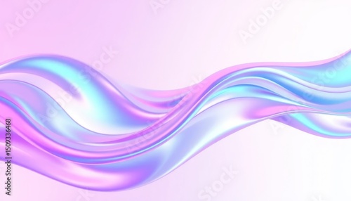 Wallpaper Mural Iridescent Abstract Wave with pearly Pastel Colors Gradient Background Torontodigital.ca