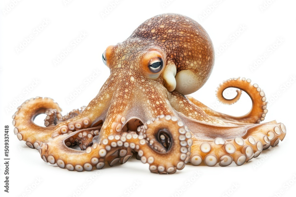 Obraz premium Detailed image of a Common Octopus against a white backdrop