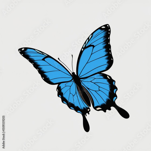 blue butterfly isolated on white