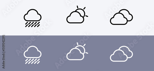 Weather icon symbols - clean and modern Weather prediction icon.